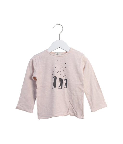 A Pink Long Sleeve Tops from Buho in size 2T for girl. (Front View)