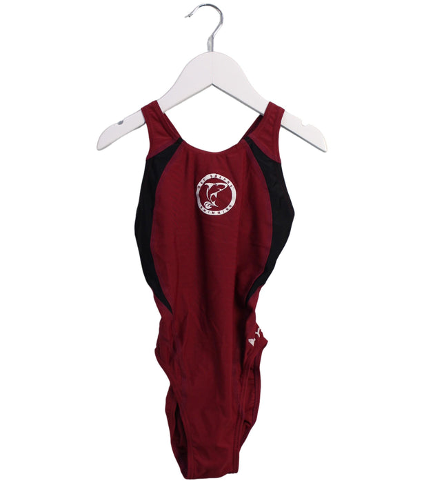 A Burgundy Swimsuits from TYR in size 3T for girl. (Front View)