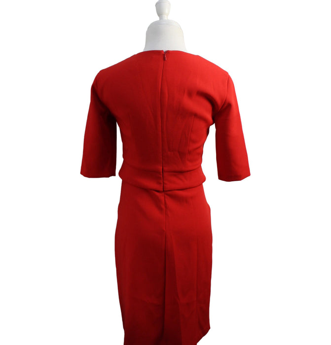 A Red Short Sleeve Dresses from Seraphine in size XS for maternity. (Back View)