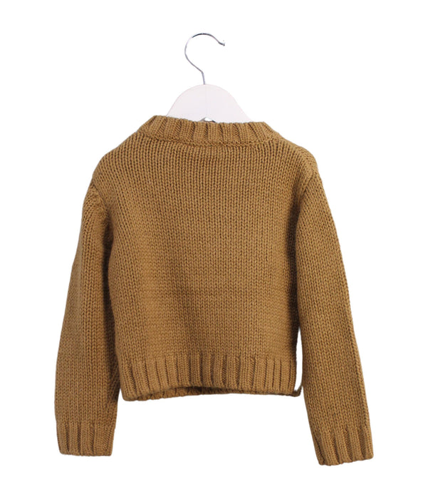 A Brown Knit Sweaters from Le Petit Pois in size 6-12M for girl. (Back View)