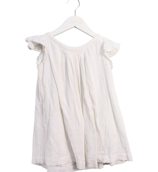 A White Sleeveless Dresses from Bonpoint in size 4T for girl. (Front View)