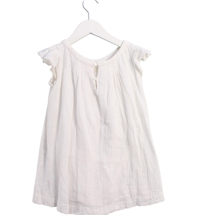 A White Sleeveless Dresses from Bonpoint in size 4T for girl. (Back View)