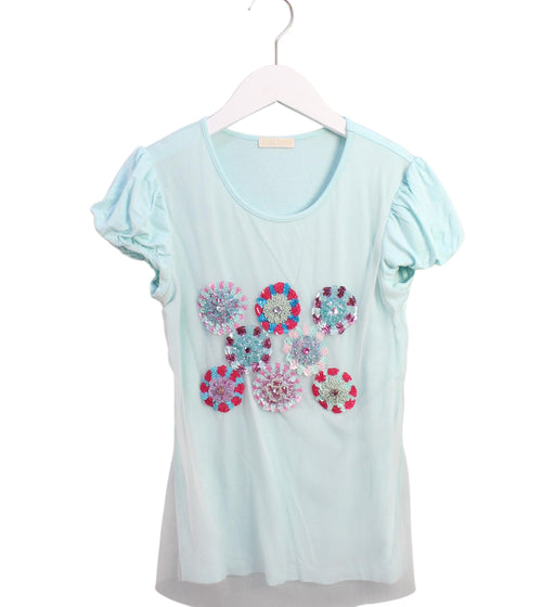 A Blue Short Sleeve Tops from I Pinco Pallino in size 14Y for girl. (Front View)