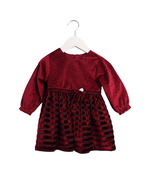 A Red Long Sleeve Dresses from Chickeeduck in size 12-18M for girl. (Front View)