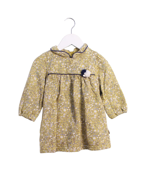 A Yellow Long Sleeve Dresses from Organic Mom in size 6-12M for girl. (Front View)