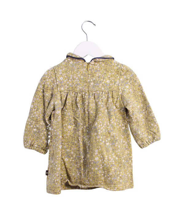 A Yellow Long Sleeve Dresses from Organic Mom in size 6-12M for girl. (Back View)