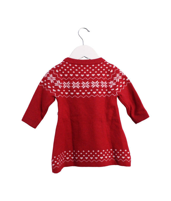 A Red Sweater Dresses from Chickeeduck in size 6-12M for girl. (Back View)