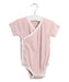 A Pink Short Sleeve Bodysuits from Mori in size 6-12M for girl. (Front View)