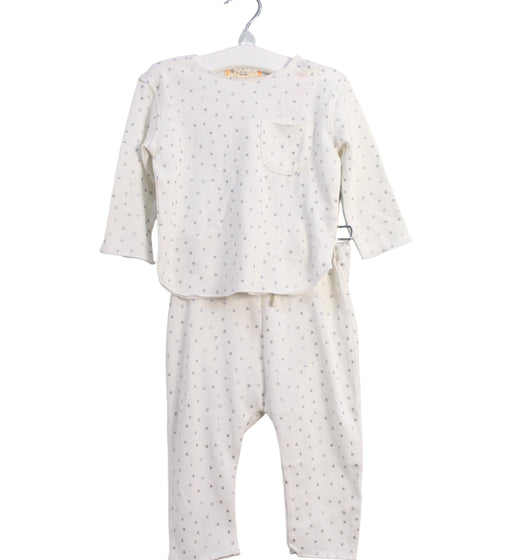 A White Pyjama Sets from Egg New York in size 6-12M for girl. (Front View)