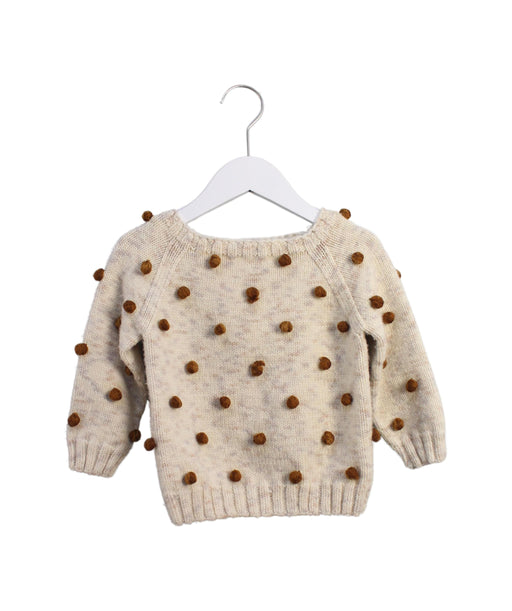 A Beige Knit Sweaters from Kalinka in size 4T for girl. (Front View)
