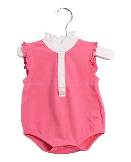 A Pink Sleeveless Bodysuits from Tommy Hilfiger in size 0-3M for girl. (Front View)