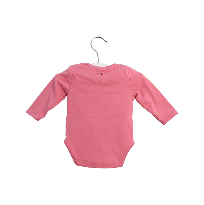 A Pink Long Sleeve Bodysuits from Tommy Hilfiger in size 0-3M for girl. (Back View)