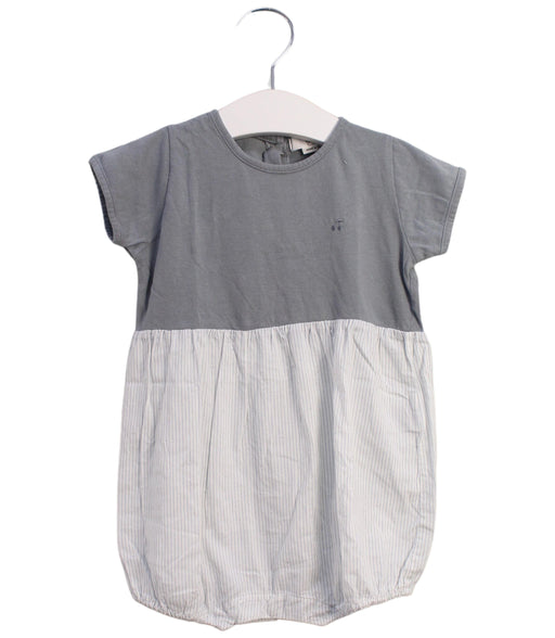 A Grey Short Sleeve Rompers from Bonpoint in size 12-18M for neutral. (Front View)