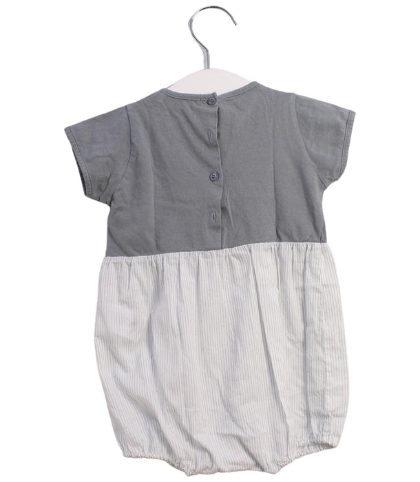 A Grey Short Sleeve Rompers from Bonpoint in size 12-18M for neutral. (Back View)