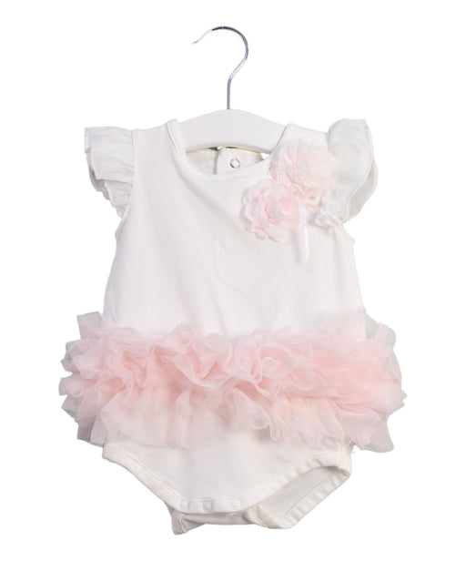 A White Bodysuits from Miniclasix in size 6-12M for girl. (Front View)