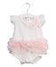 A White Bodysuits from Miniclasix in size 6-12M for girl. (Front View)