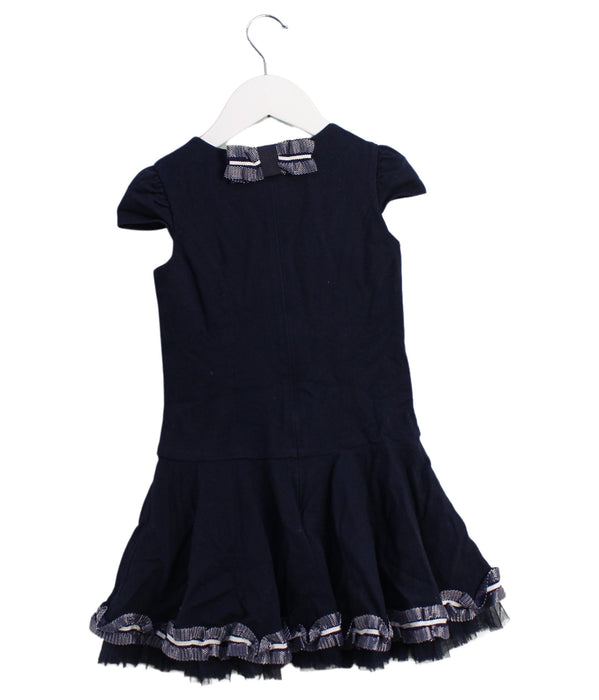 A Navy Short Sleeve Dresses from Nicholas & Bears in size 6T for girl. (Back View)