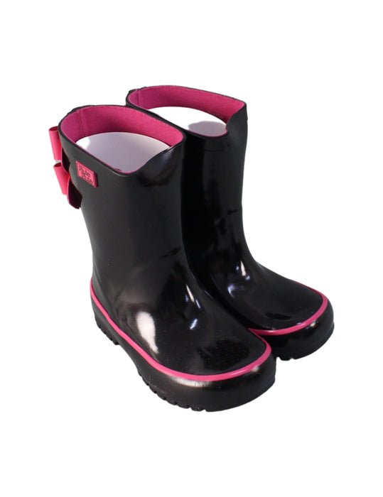 A Black Rain Boots from Pluie Pluie in size 18-24M for girl. (Front View)