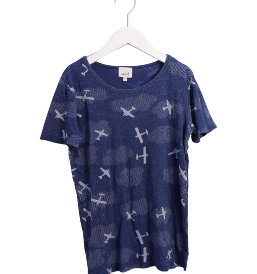 A Blue Short Sleeve T Shirts from Seed in size 9Y for girl. (Front View)