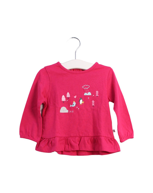 A Pink Long Sleeve Tops from La Compagnie des Petits in size 6-12M for girl. (Front View)