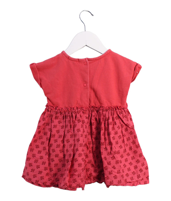 A Pink Short Sleeve Dresses from DPAM in size 12-18M for girl. (Back View)