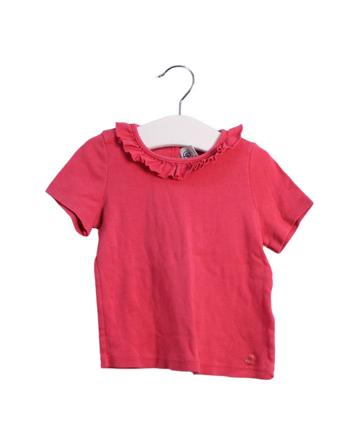A Pink Short Sleeve Tops from Petit Bateau in size 18-24M for girl. (Front View)