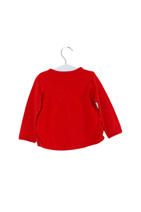 A Red Long Sleeve Tops from Miki House in size 18-24M for girl. (Back View)