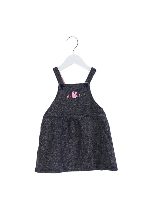 A Grey Overall Dresses from Miki House in size 18-24M for girl. (Front View)