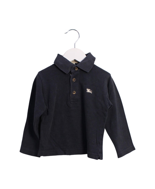 A Navy Long Sleeve Polos from Burberry in size 12-18M for boy. (Front View)
