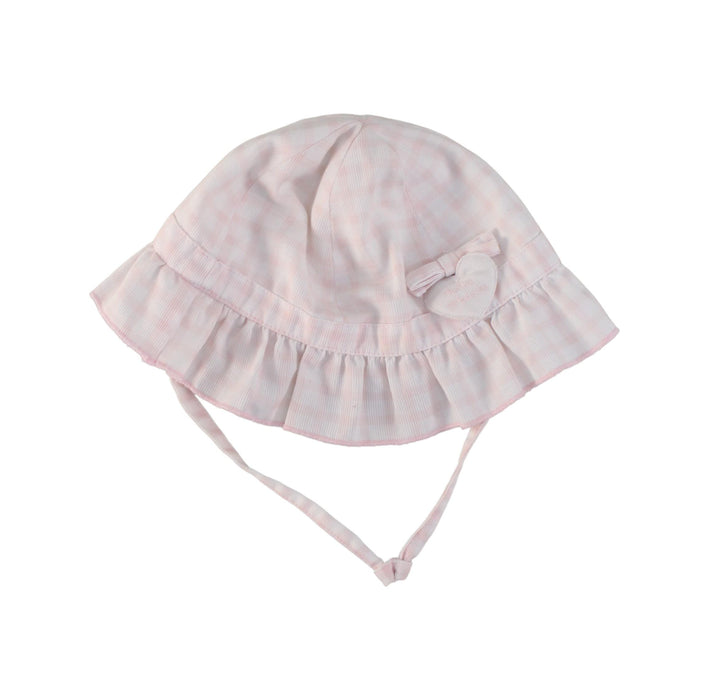 A Pink Sun Hats from Tutto Piccolo in size 6-12M for girl. (Front View)