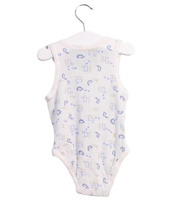A White Sleeveless Bodysuits from Mides in size 6-12M for boy. (Back View)