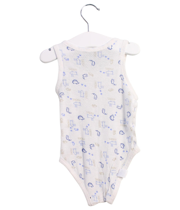 A White Sleeveless Bodysuits from Mides in size 6-12M for boy. (Back View)