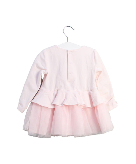A Pink Long Sleeve Dresses from Miniclasix in size 6-12M for girl. (Back View)