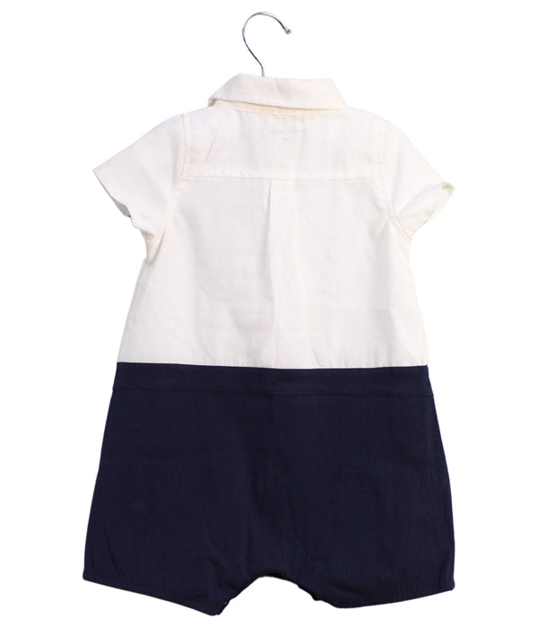 A White Short Sleeve Rompers from Le Petit Society in size 6-12M for boy. (Back View)