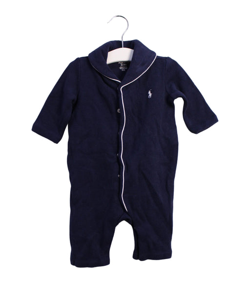 A Navy Long Sleeve Jumpsuits from Ralph Lauren in size 0-3M for boy. (Front View)
