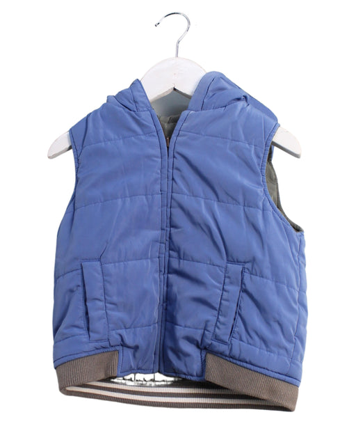 A Blue Outerwear Vests from Jacadi in size 3T for girl. (Front View)