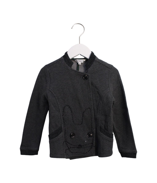 A Grey Lightweight Jackets from Wafflish Waffle in size 3T for girl. (Front View)