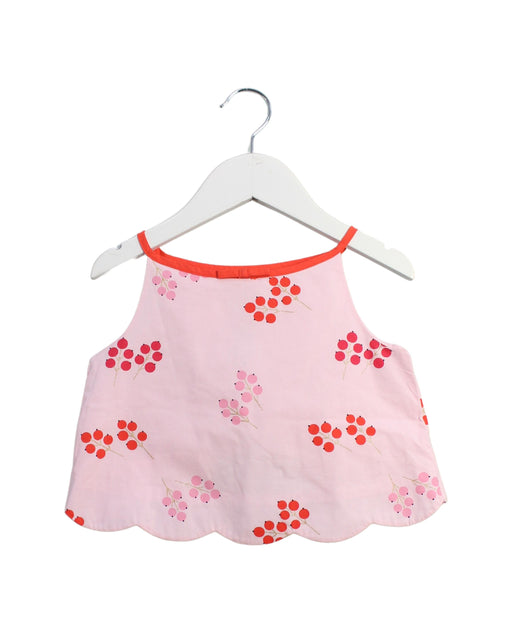 A Pink Sleeveless Tops from Jacadi in size 4T for girl. (Front View)