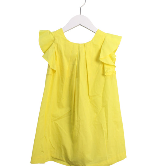 A Yellow Sleeveless Dresses from Jacadi in size 4T for girl. (Front View)