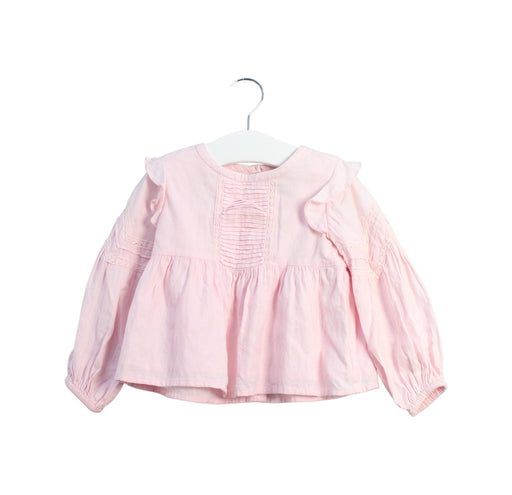 A Pink Long Sleeve Tops from Velveteen in size 12-18M for girl. (Front View)