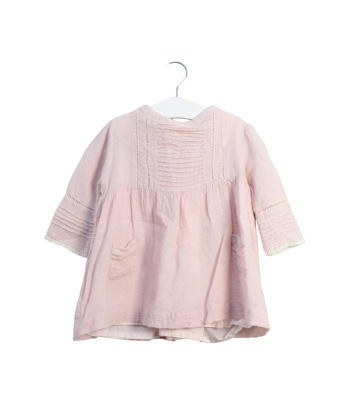A Pink Long Sleeve Tops from Velveteen in size 2T for girl. (Front View)