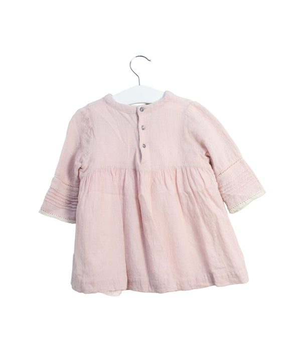 A Pink Long Sleeve Tops from Velveteen in size 2T for girl. (Back View)