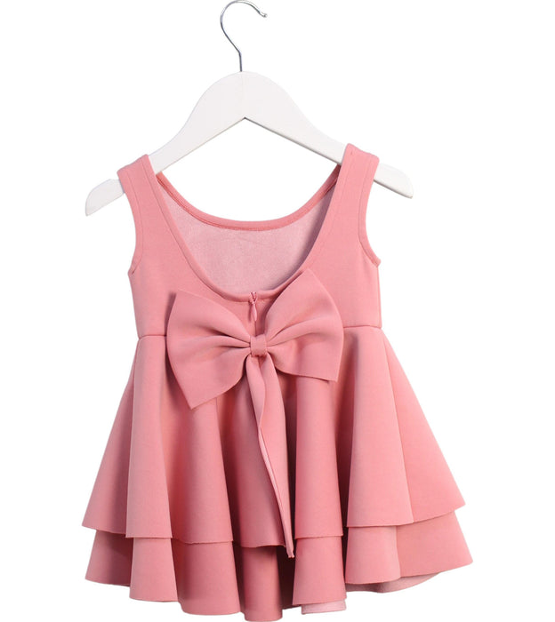 A Pink Sleeveless Dresses from Tachéri in size 12-18M for girl. (Back View)