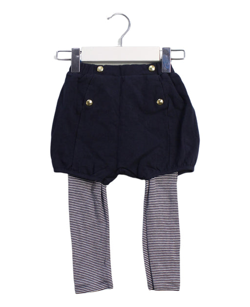 A Navy Shorts from Petit Bateau in size 12-18M for girl. (Front View)