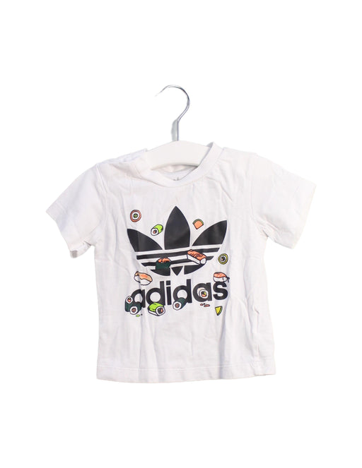 A White Short Sleeve T Shirts from Adidas in size 6-12M for girl. (Front View)