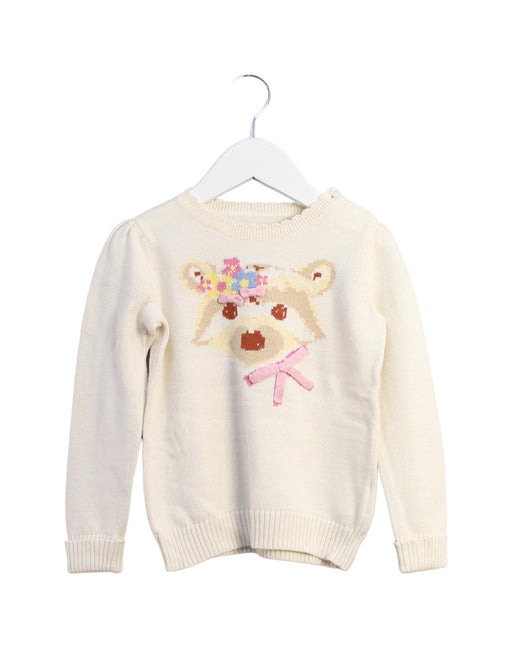 A Ivory Knit Sweaters from As Know As Ponpoko in size 3T for girl. (Front View)
