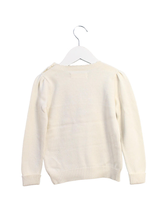 A Ivory Knit Sweaters from As Know As Ponpoko in size 3T for girl. (Back View)