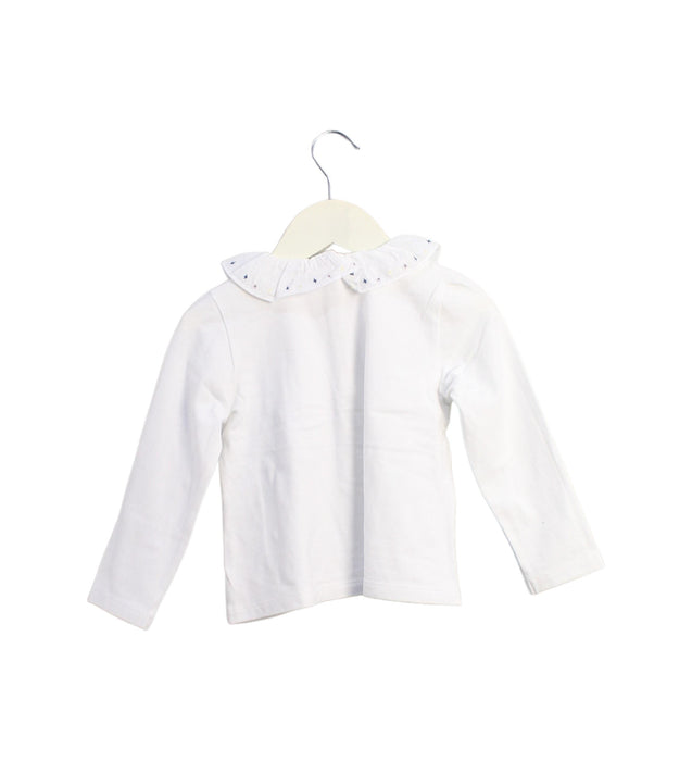 A White Long Sleeve Tops from Knot in size 3T for girl. (Back View)