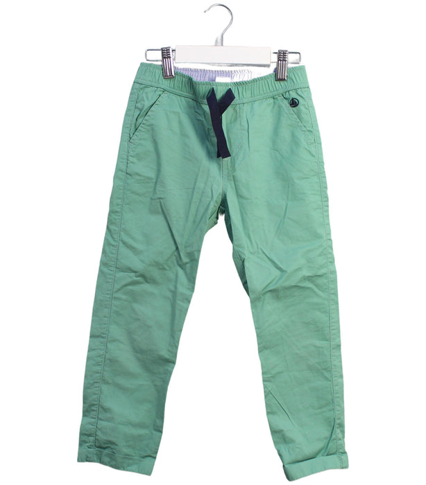 A Green Casual Pants from Petit Bateau in size 6T for boy. (Front View)