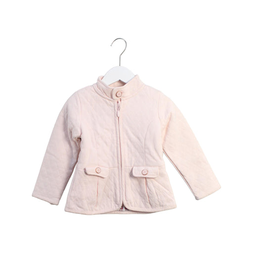 A Pink Puffer/Quilted Jackets from Baker by Ted Baker in size 3T for girl. (Front View)